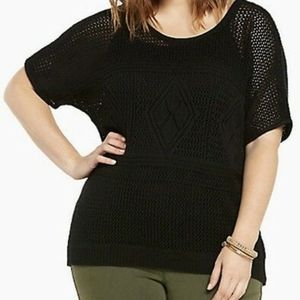 Torrid Crochet Dolman Sweater Short